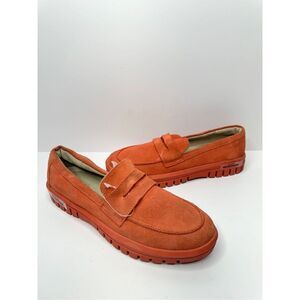 Blondo Loafers Womens Size 5.5 Orange Suede Leather Waterproof Slip On Casual